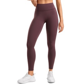INGIA Womens High Waisted No Front Seam Lounge Yoga Legging 25" Workout Tummy Control Gym Yoga Pants Americano (Plumbrown) Medium