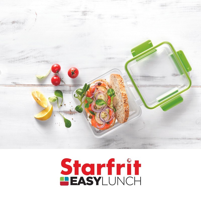 STARFRIT Easy Lunch Square Double Sandwich Container - 32oz/946ml -