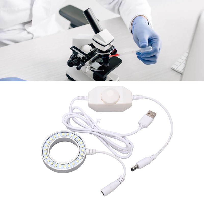 LED Ring Light Adjustable for Stereo Microscope Industrial Camera Imaging