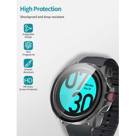 NOUKAJU Case for Ticwatch Pro 5 Enduro, Protective Cover Smart Watch,Built-in 9H Tempered Glass Film, Hard PC,Easy to Install,Screen Protector for Ticwatch Pro 5 Enduro(Clear)