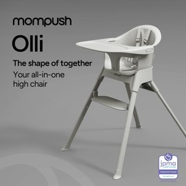 Mompush Olli 7-in-1 Convertible High Chair for Babies and Toddlers – Adjustable Height & Footrest, Dishwasher-Safe Tray, Compact Foldable Design for Easy Storage & Travel, Lightweight Yet Durable