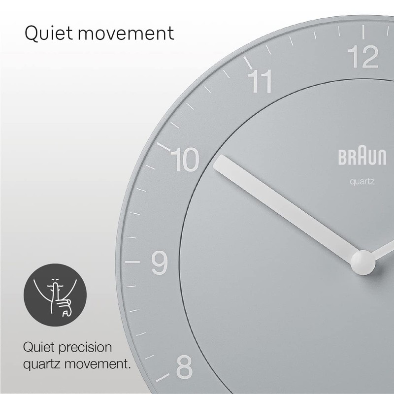 Braun Classic Analogue Wall Clock with Quiet Quartz Movement, Easy