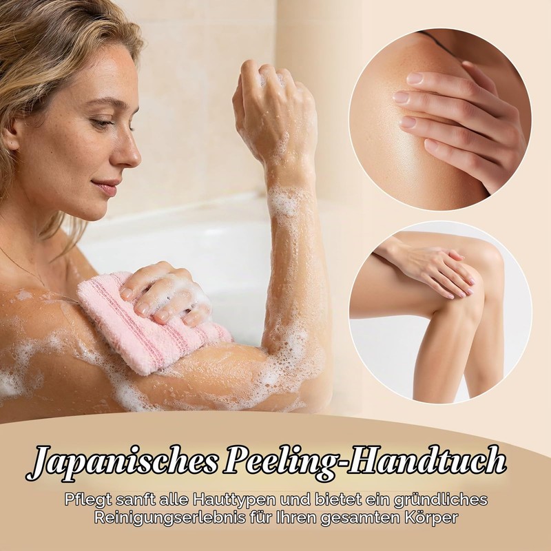 Exfoliating Shower Towel, Japanese Exfoliating Bath Towel