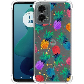 GlamCase Clear Case for Moto G 5G 2024, Moto G 5G 2024 Clear Case - Pineapple Watercolored design printed Clear ShockProof Protective Designer Back Clear Case/Cover for Moto G 5G 2024