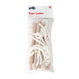 Small Foot Rope Ladder with Six Wooden Rungs, 2 m, Climbing Toy for Indoor and Outdoor Use, up to approx. 75 kg, 1048