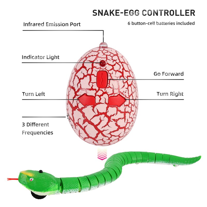 RC Snake Toy Retractable Tongue Swinging Tail Sliding Motion USB