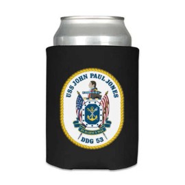 IYVM USS John Paul Jones DDG-53 Neoprene Can Cooler Insulation Foam Arleigh Burke - With Name