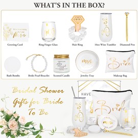 Bride To Be Gifts Box, Bridal Shower Gifts, Bachelorette Engagement Wedding Gift Basket for Bride, Unique Bachelor Party Fiancee Gift for Women, Future Mrs Newly Engaged Bachelorette Party Favors