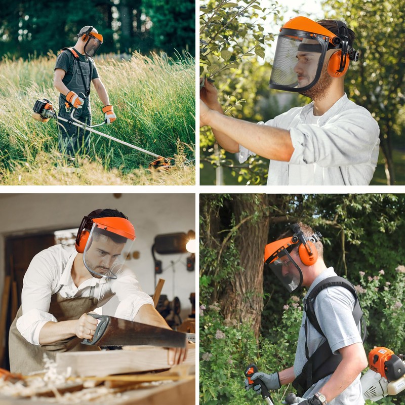 Mesh Visor Ear Muff Combination For Grass trimmer & Brush
