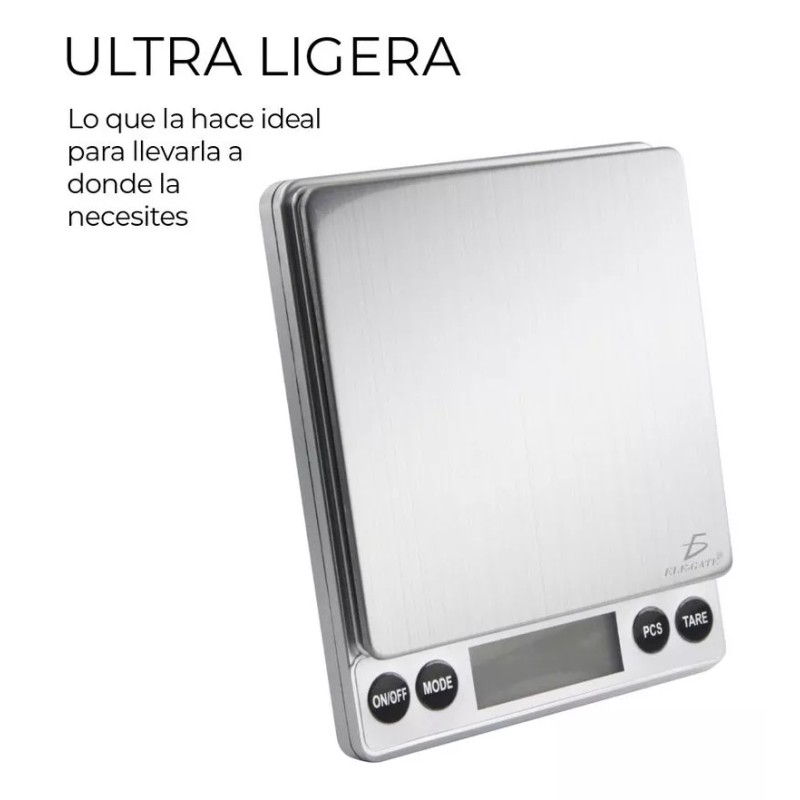 EG Bascula Gramera Digital De Precisión Y 6 Tapas Herméticas