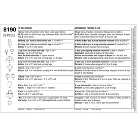 Simplicity 8190 American Girl 18'' Doll Beach Clothing Sewing Patterns