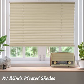 Eazy2hD 2 Pack RV Pleated Blinds Shades (32" W x 24" L) Day & Night Camper Comfort Dimmable Internal Window Roller Shade Privacy Shutters for RV Trailer