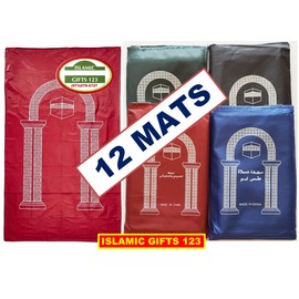 12 Pcs Mini Pocket Portable Travel Prayer Praying Rug Mat Namaz Carpet Islamic Muslim Musallah Foldable Waterproof Salah Gift Ramadan Eid Gifts