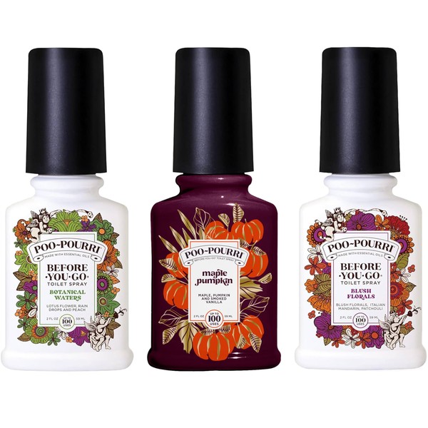Poo-Pourri Before-You-Go Toilet Spray, Spring 2 Oz Variety Pack– Maple