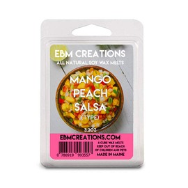 Mango Peach Salsa Soy Wax Melts - 3.2oz, 6 Cube Clamshell, All Natural, Highly Scented, Long-Lasting Aroma, Premium Quality, Handmade, Non-Toxic, Eco-Friendly