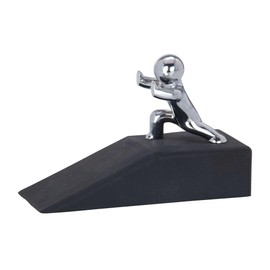 Wenko Hercules 5520060100 Doorstop 10 x 6.5 x 4 cm Rubber/Steel, Black/Chrome