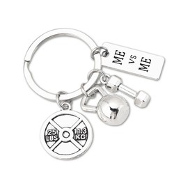 Inspirational Fitness Gifts Workout Keychain for Men Women Dumbell Kettlebell Kering Charms for Sports Lover Gym Gifts for Trainer Birthday Christmas Gifts for Family Friend