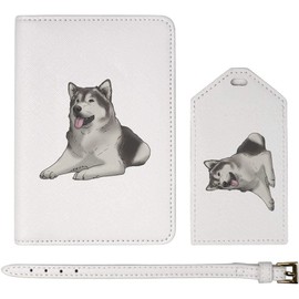 'Alaskan Malamute' Passport Cover & Luggage Tag Travel Set (PA00020719)
