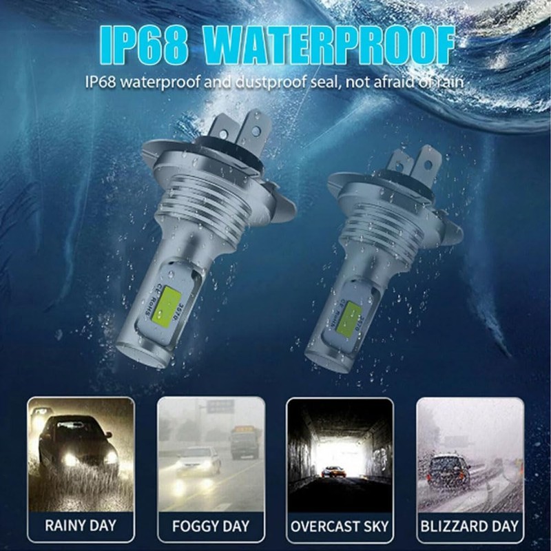 Edearkar H7 LED Headlight Bulb (4-Pack) H7 80W 3570 2SMD