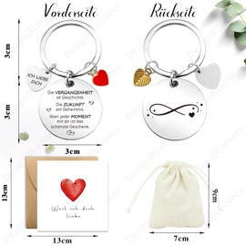 Love Key Ring, I Love You Gifts for Women Men, Gifts for Couples for Christmas Gifts, Small Items for Advent Calendar, Love Couples Gift for Him, silver
