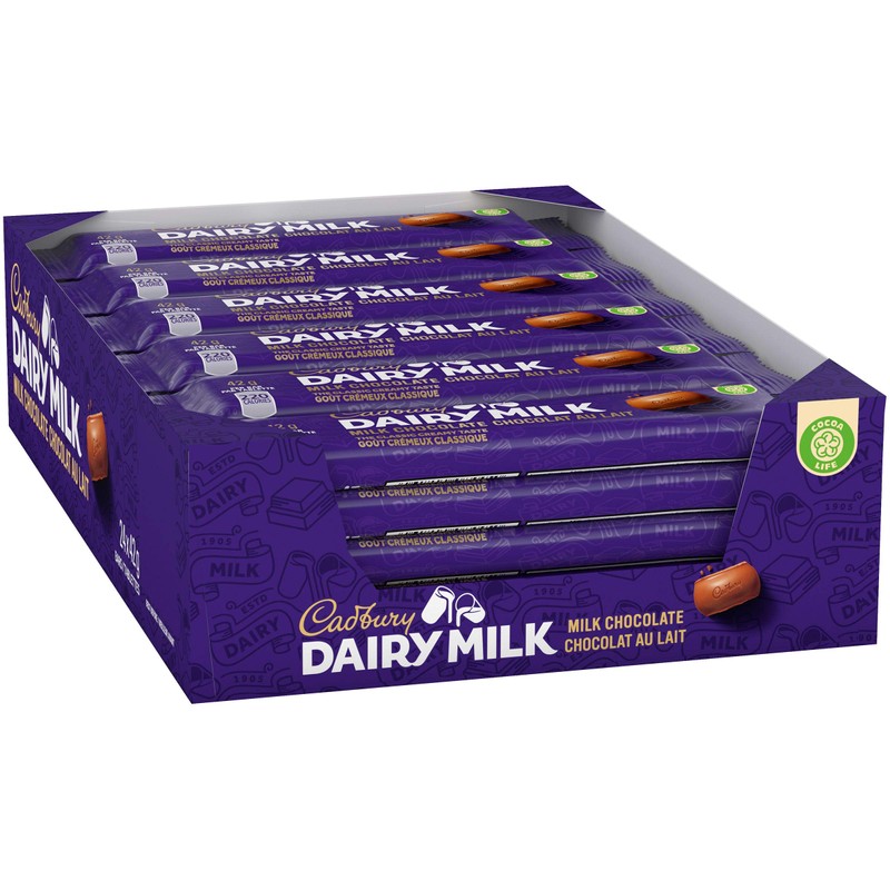 Cadbury Cholocate Bar, Regular Size 42g/Bar (Dairy Milk Milk Chocolate,