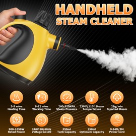 CHEFPREFER Handheld Steam Cleaner - High Pressure Steam Cleaner for Home, Multi-Functional Cleaning Tools for Kitchen, Bathroom, Couch, Car. Portable Steamer Makes Housework Easier
