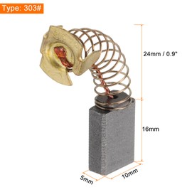 HARFINGTON 4pcs Carbon Brush 16mm x 10mm x 5mm Grinder Brush 303# Electric Motor Replacement Part Angle Grinder Cutting Machine Polisher Brushes for Repair Power Tools