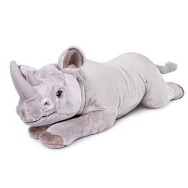 lilizzhoumax Simulation Rhino Plush Toy 55cm/22”, Realistic Stuffed Animal Wild Rhino Plush Toy, Cute Rhino Plush Toy, Super Soft Rhino Plush Home Decoration Animal Toys, Gift for Friends and Kids