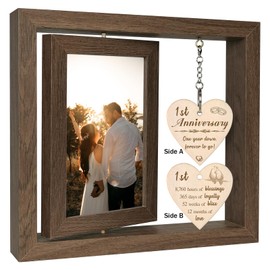 EYITUPC 1 Year Anniversary Picture Frame Gifts, 1st Anniversary Frame for Her Him Girlfriend Boyfriend, Display Two 4x6 Inch