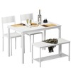 DlandHome Dining Table with 2 Chairs and 1 Bench Dining