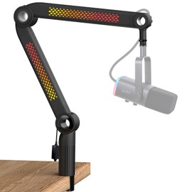 SUNMON RGB Mic Arm – Adjustable Boom Arm with Rhythm RGB Lighting for Blue Yeti, HyperX QuadCast, Rode, Fifine AM8, and More – Perfect for Podcasting, Streaming, and Gaming