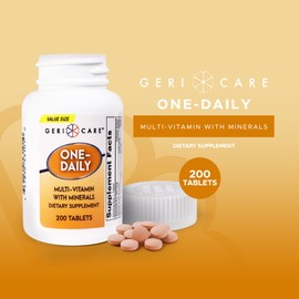 GeriCare One-Daily Multi-Vitamin & Minerals, Dietary Suplement Tablets (200 Count (Pack of 1))