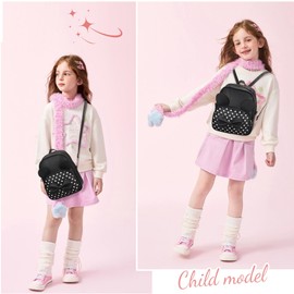 Coziyee Mini Backpack for Girls Women Cute Bowknot Polka Dot Small Mouse Backpack Purse Shoulder Bag Casual Travel Daypacks (Black)