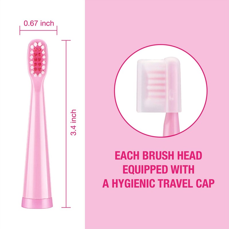 Vekkia Rainbow Jada Kids Electric Toothbrush Replacement Heads, Soft 3D