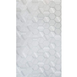 76 sq.ft Rolls Zambaiti Parati Textured Italian wallcoverings Modern Embossed Vinyl Non-Woven 3-d Optic Wallpaper Gray Silver Metallic Hexagon Lines Feature Geometric Textures Wall Covering 3D Z44809