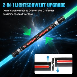 Lightsaber 12 Colours, SOARFLY 2 Pieces Lightsaber for Children Adults, FX Lightsaber Simulated Film Fight Soundfonts for Party, Gift, Cosplay