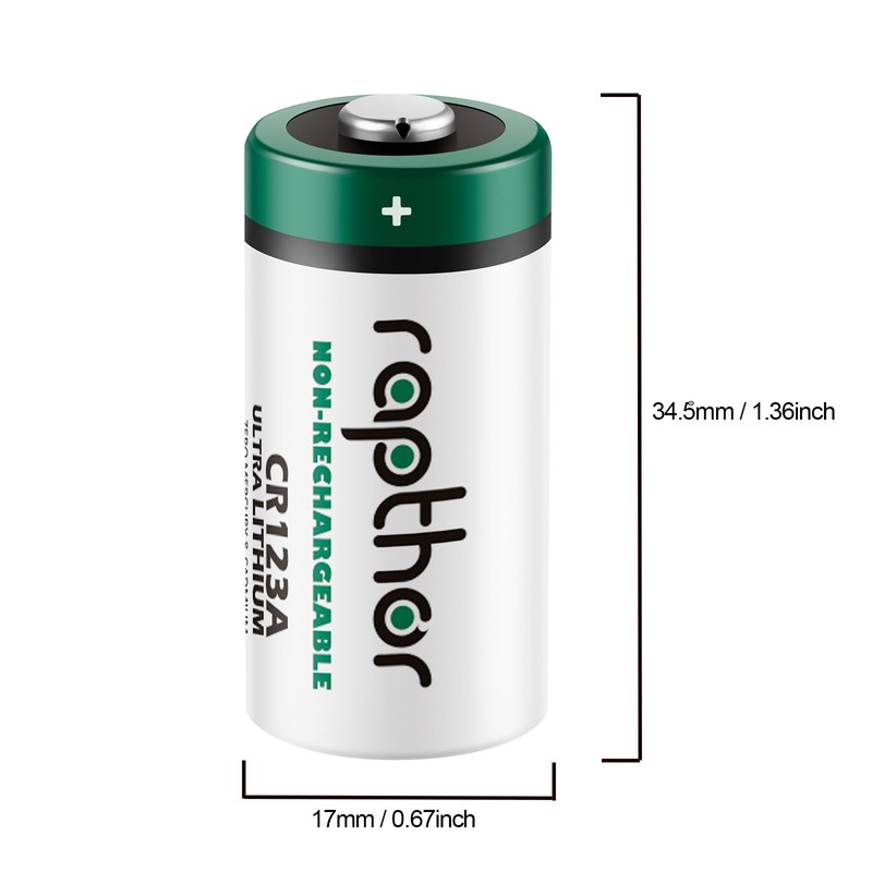 rapthor 40 Pack CR123A 3V Lithium Batteries 1650mAh CR123 123A