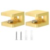 QUARKZMAN Glass Shelf Clamp, 2 Pieces Copper Gold Adjustable Glass