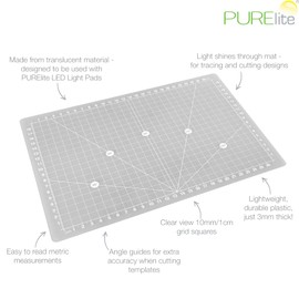 PURElite Transparent Cutting Mat A4, 30cm x 22cm x 3mm