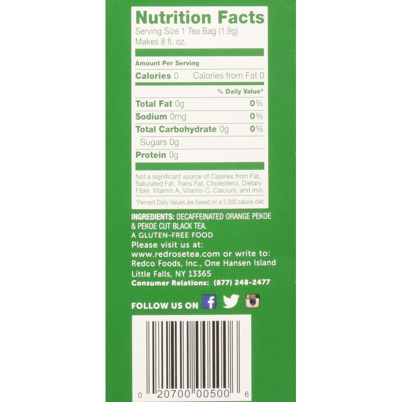 Red RoseTea Bags Naturally Decaffeinated Premium Blended, 48 ct