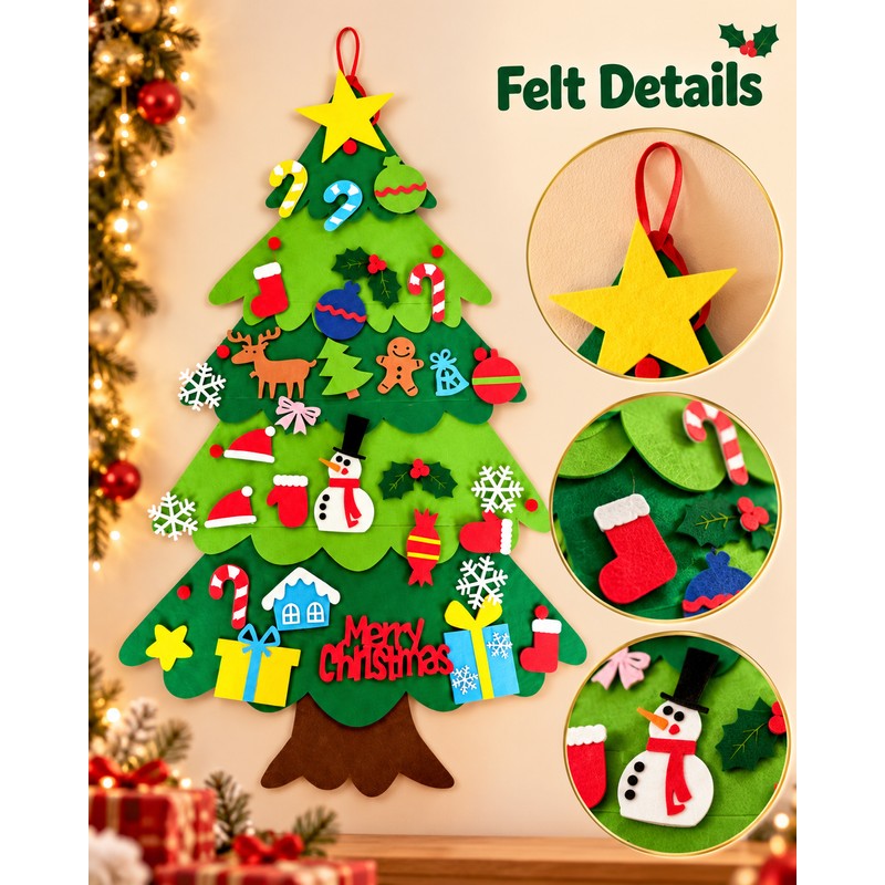 DIY Felt Christmas Tree Decoration – Interactive Christmas Ornament for
