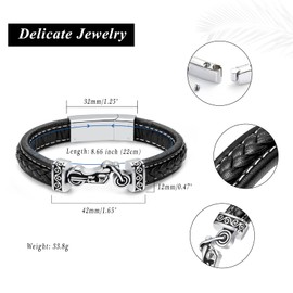 VCCWYQK Cremation Jewelry Urn Motorcycle Bracelet for Ashes Leather Bracelet for Women Men Keepsake Memorial Cuff Bangle Braided Wristband Bracelet for Men