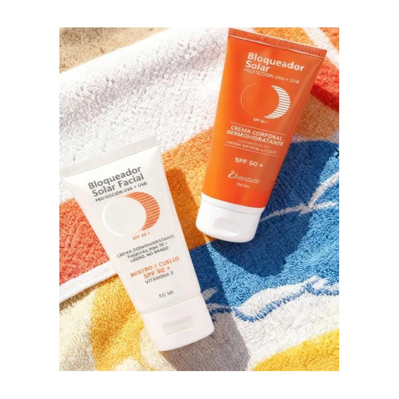 Bloqueador Solar Facial SPF 50+, Crema Dermohidratante, Protección UVA +