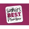 World's Best Plumber Square Coaster - Builder Trades Fan Hobby