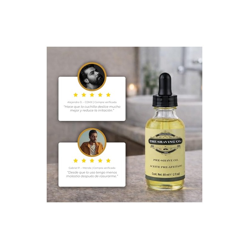 THE SHAVING CO Aceite Pre Afeitado - Aroma Sándalo Menta.