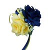 Angel Isabella Wrist Corsage - Navy Blue,Yellow, Rose Baby Breath