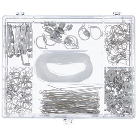 Darice 1972-08 Nickel Free Silver Finding Starter Kit in Clear Box