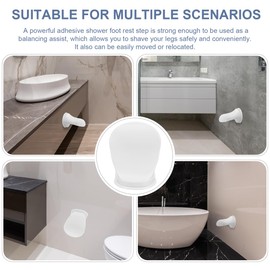 Healvian Wall-Mounted Shower Foot Rest Stool for Washing and Shaving, Non-Slip Pedal Aid for Elderly and Pregnant, Bathroom Footrest with Suction Cup