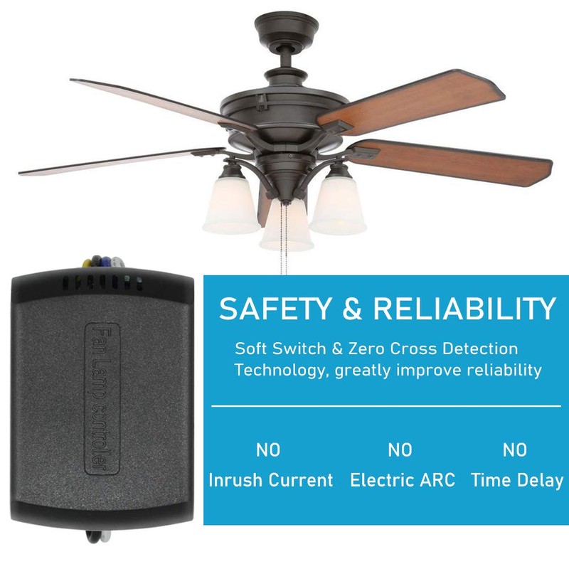 YUKIHALU 3-in-1 Small Size Universal Ceiling Fan Remote Control Kit,