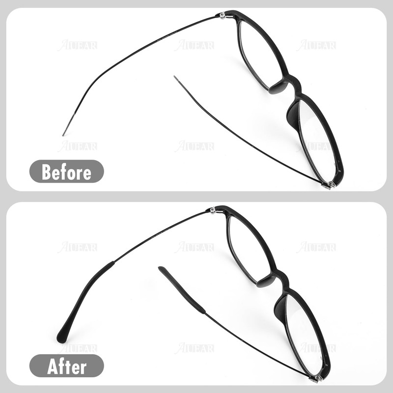 AUEAR, 10 Pairs Glasses End Tips Anti-Slip Silicone Ear Sock